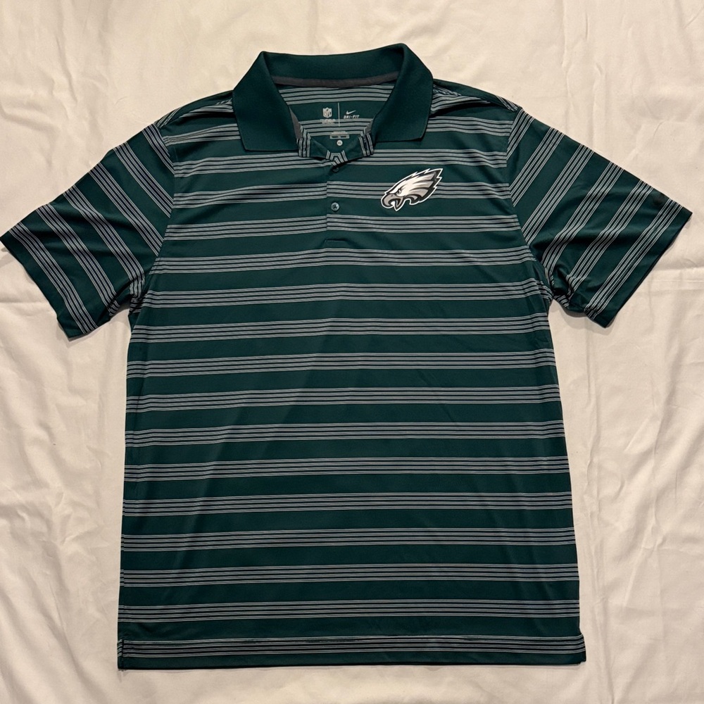 Nike Men's Dri-Fit Performance On-Field Official Green Striped Polo Shirt XL